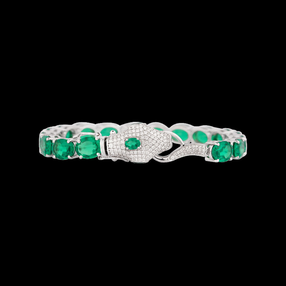 14K White Gold Diamond Bracelet - 0.744ct SI-IJ with Colour Stones