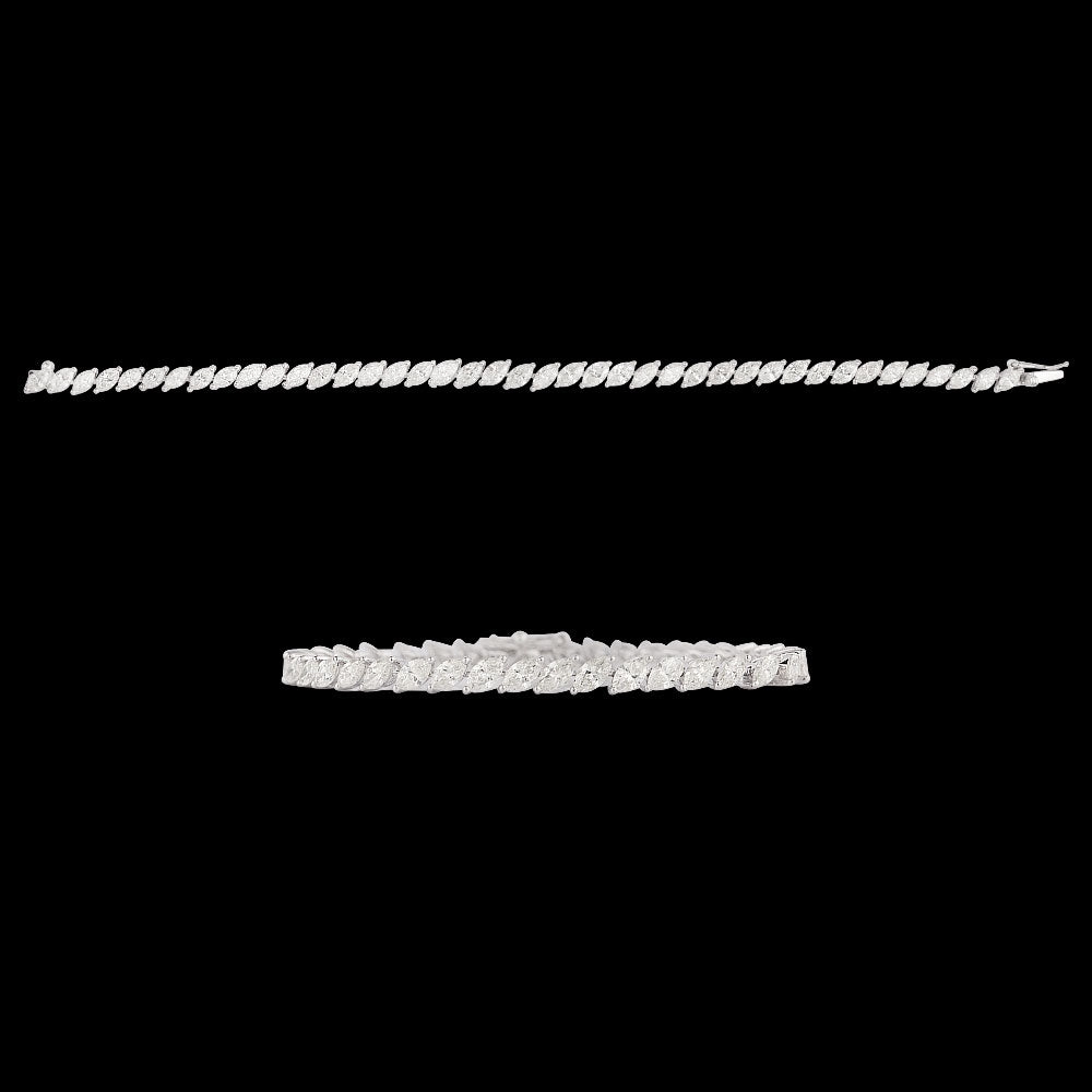 18K White Gold Diamond Bracelet - 7.24ct VVS-VS-IJ