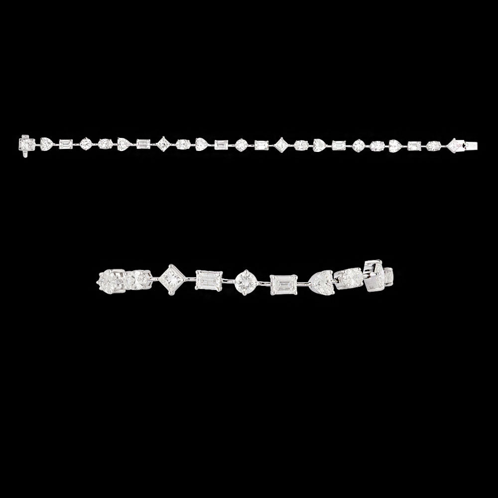 18K White Gold Diamond Bracelet - 7.647ct VS-SI-GH