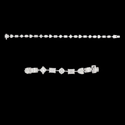 18K White Gold Diamond Bracelet - 7.647ct VS-SI-GH