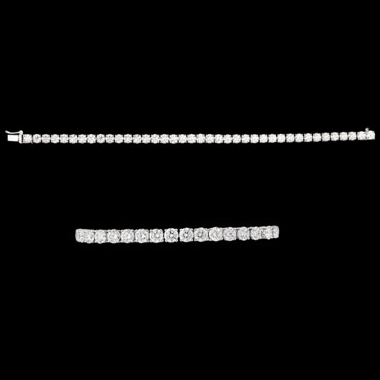 18K White Gold Diamond Bracelet - 9.895ct VVS-VS-GH