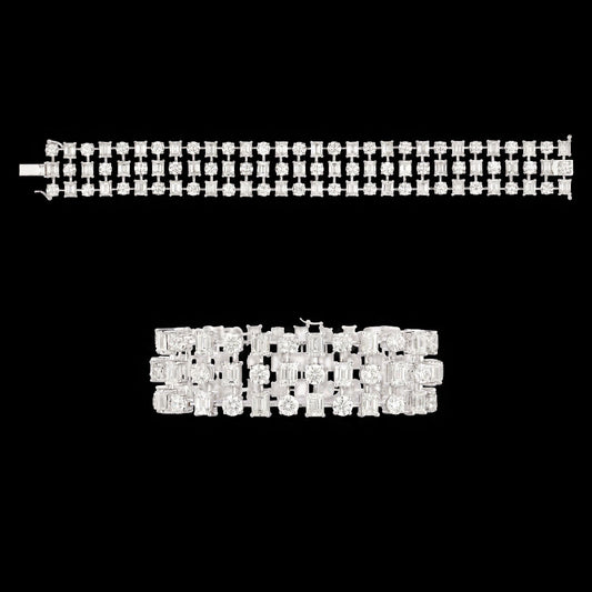18K White Gold Diamond Bracelet - 34.838ct VVS-VS-GH
