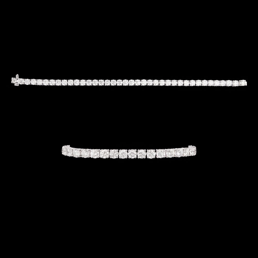 18K White Gold Diamond Bracelet - 10.87ct VVS-EF