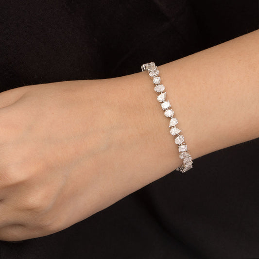 18K White Gold Diamond Bracelet - 9.173ct VS-SI-GHI