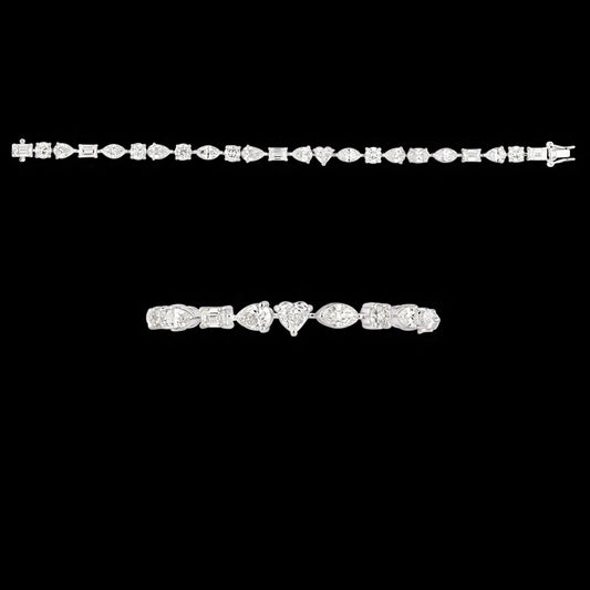 18K White Gold Diamond Bracelet - 9.011ct VS-SI-JK