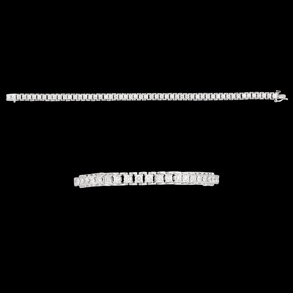 18K White Gold Diamond Bracelet - 3.821ct VVS-VS-IJ