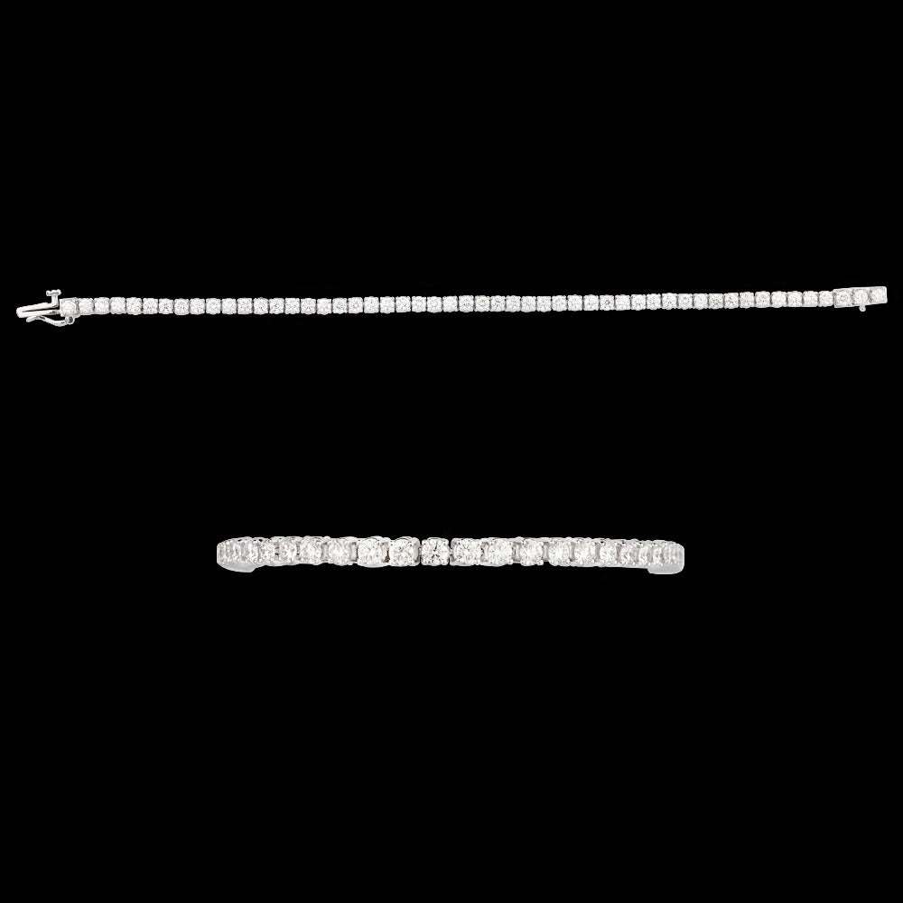 18K White Gold Diamond Bracelet - 3.38ct VVS-VS-IJ