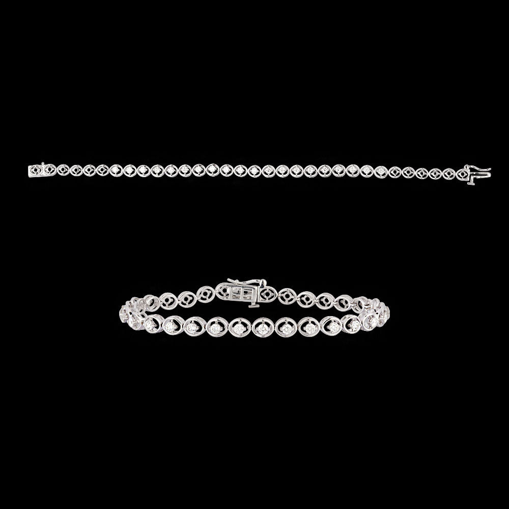 18K White Gold Diamond Bracelet - 0.882ct VVS-VS-HI