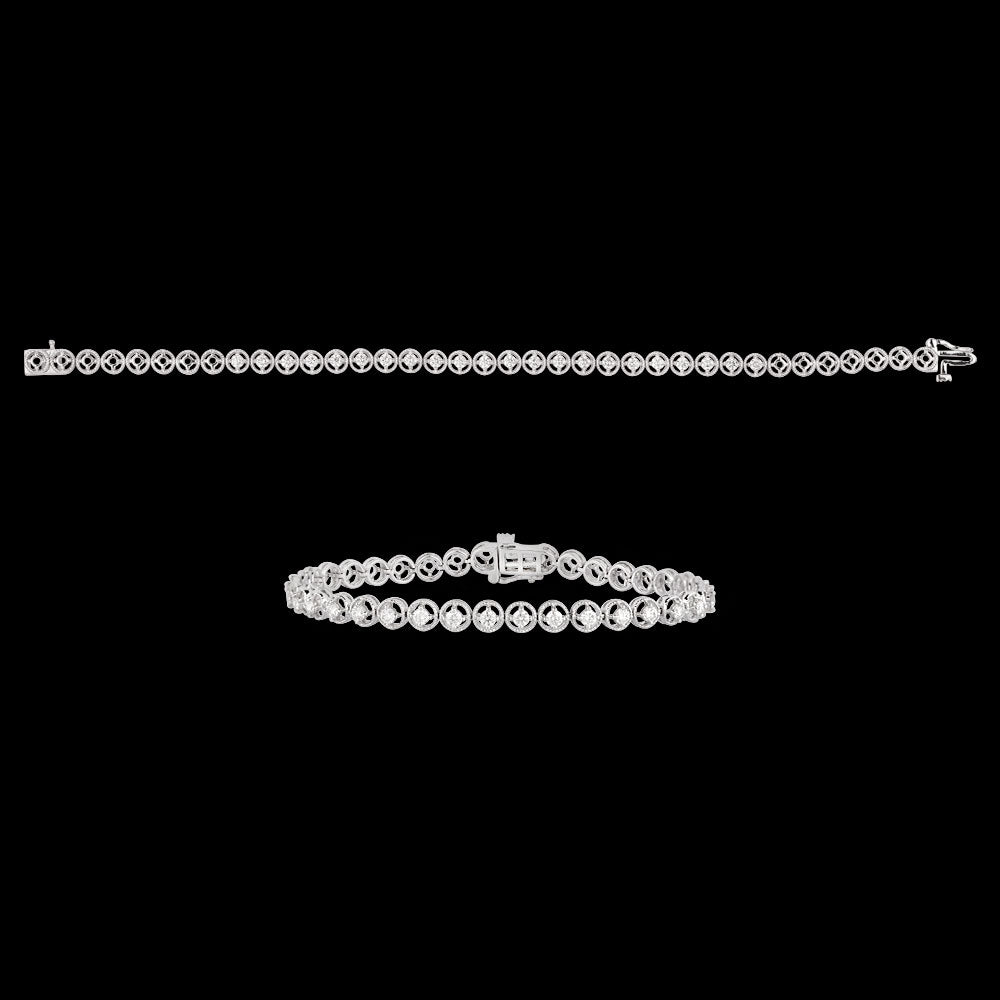 18K White Gold Diamond Bracelet - 0.969ct VVS-VS-GH