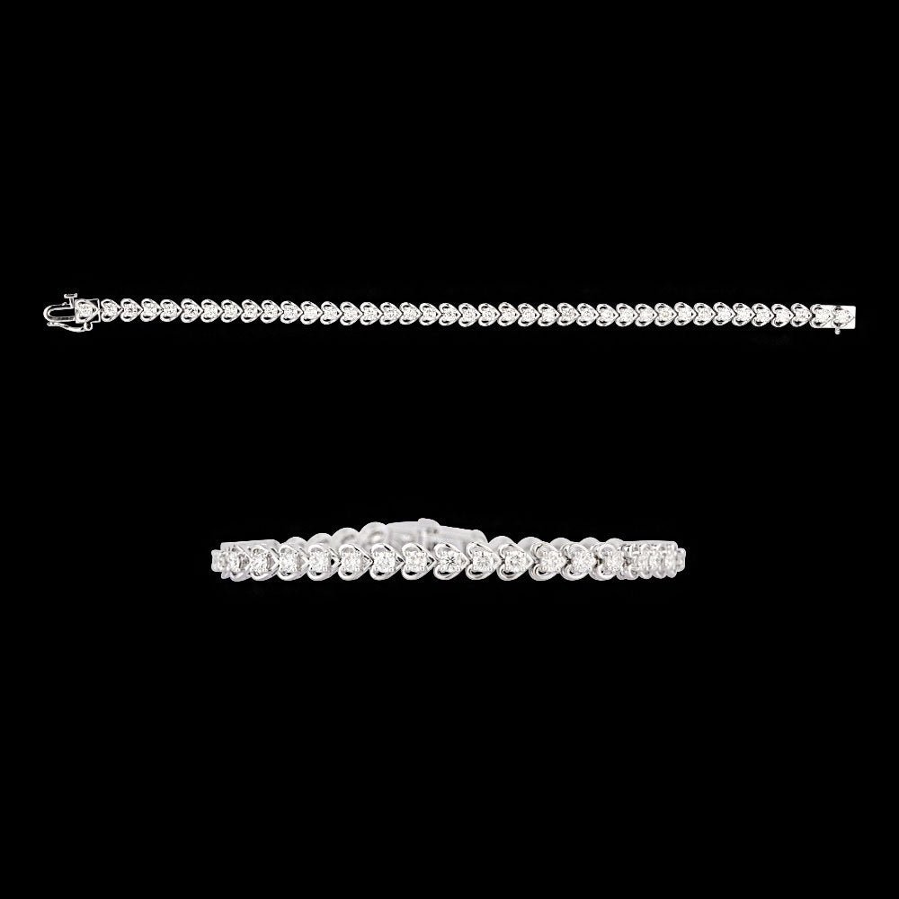 18K White Gold Diamond Bracelet - 2.781ct VVS-VS-GHI