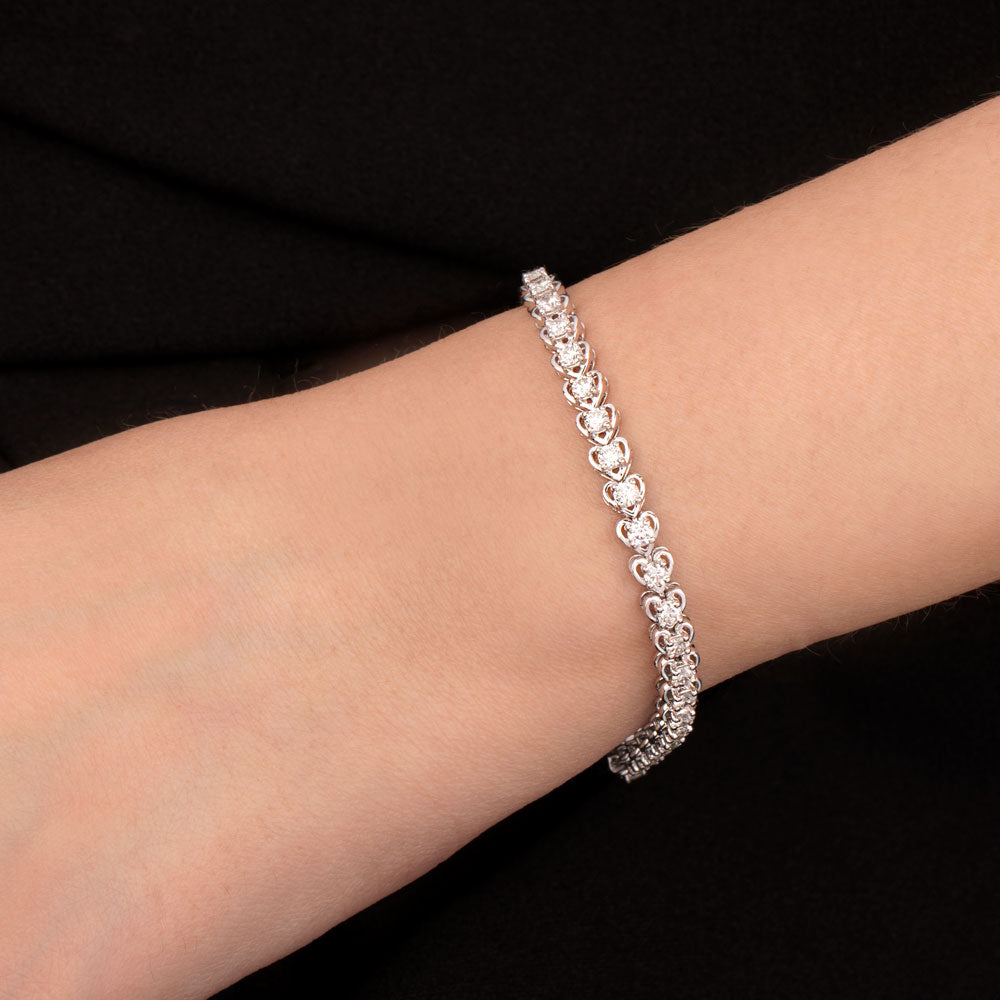 18K White Gold Diamond Bracelet - 2.781ct VVS-VS-GHI