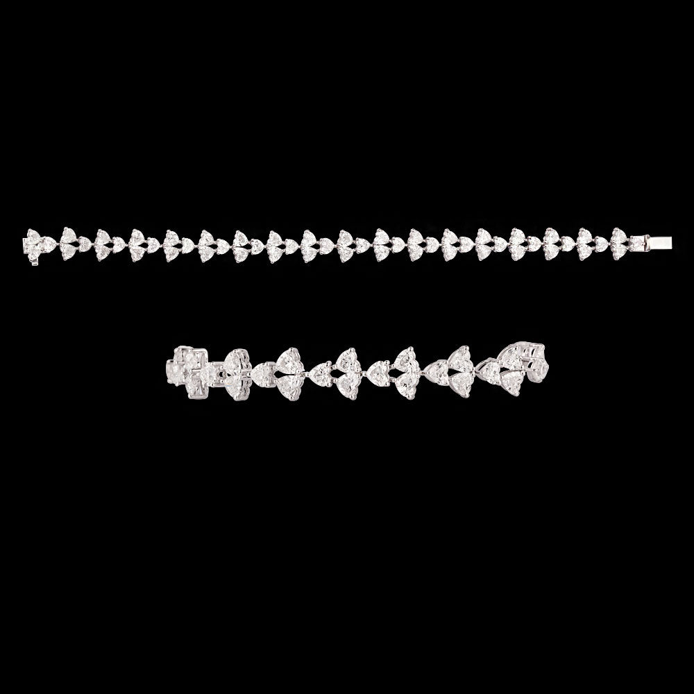 18K White Gold Diamond Bracelet - 10.746ct VVS-EF