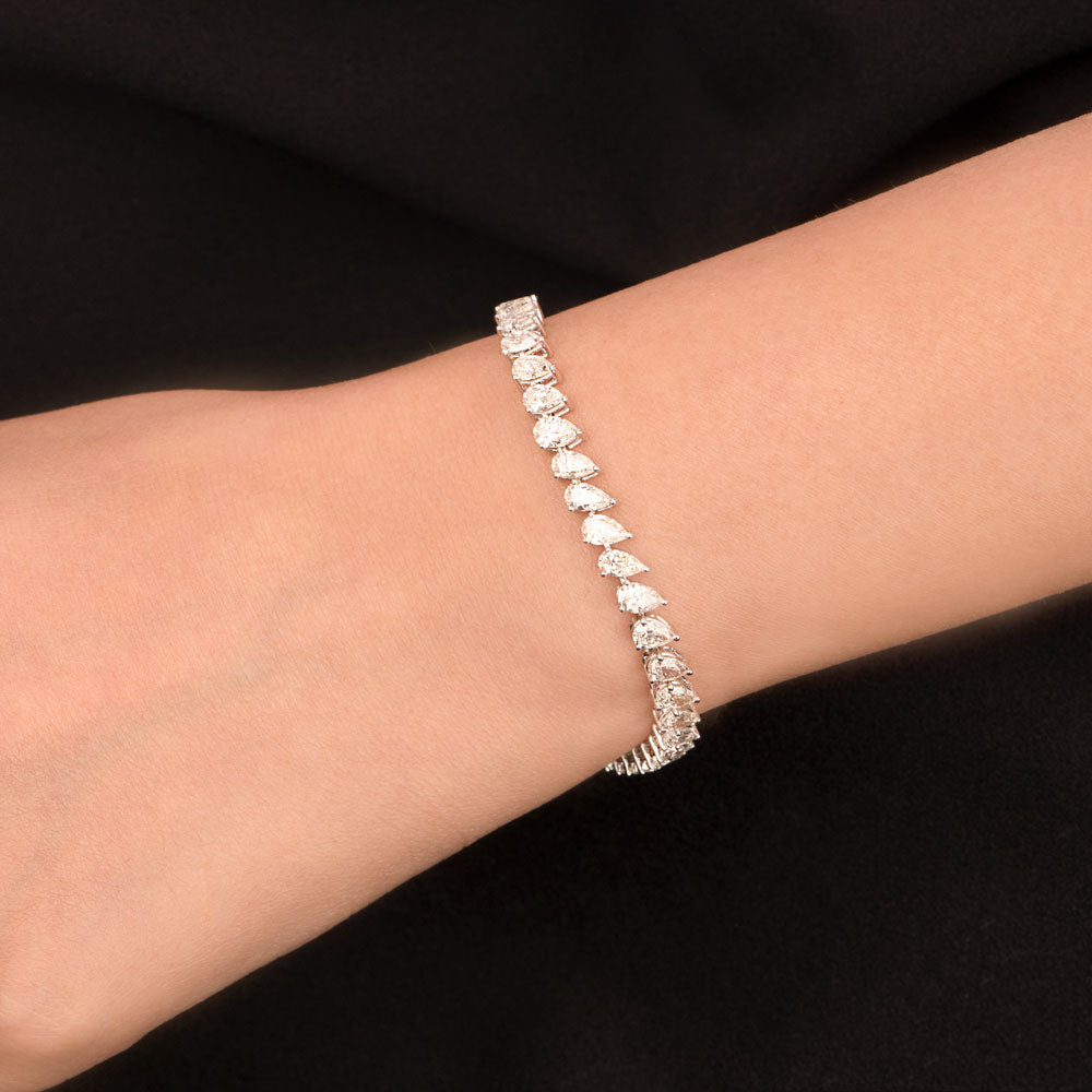 18K White Gold Diamond Bracelet - 8.41ct VVS-VS-IJ