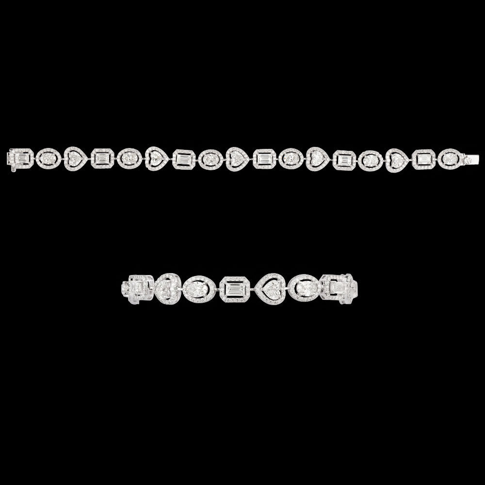 18K White Gold Diamond Bracelet - 10.422ct VVS-VS-IJ