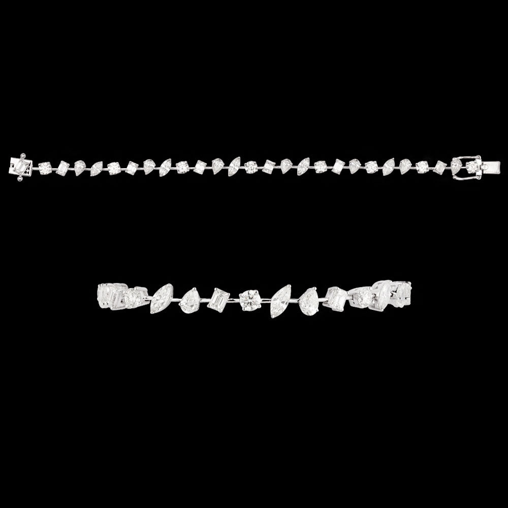 18K White Gold Diamond Bracelet - 8.05ct VS-SI-HI