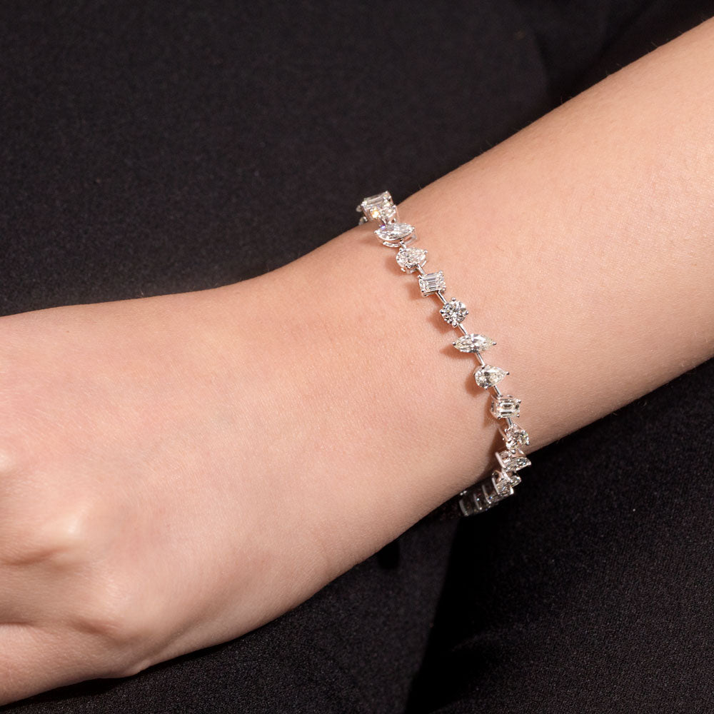 18K White Gold Diamond Bracelet - 8.05ct VS-SI-HI