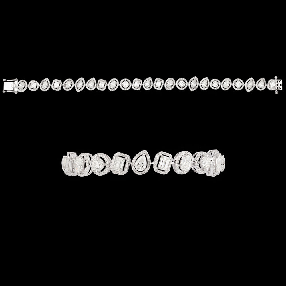 18K White Gold Diamond Bracelet - 8.374ct VS-SI-HI