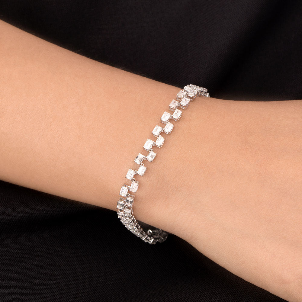 18K White Gold Diamond Bracelet - 6.03ct VVS-FG