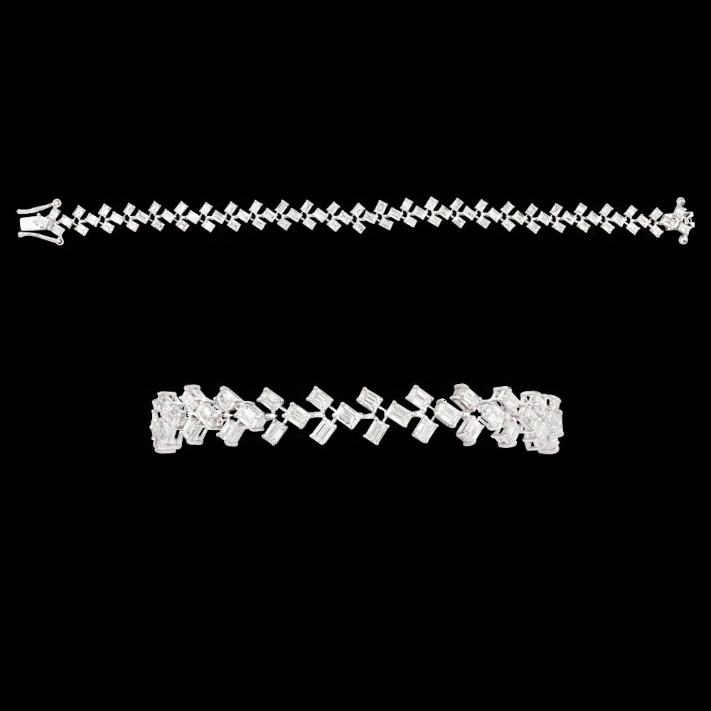18K White Gold Diamond Bracelet - 6.09ct VVS-FG