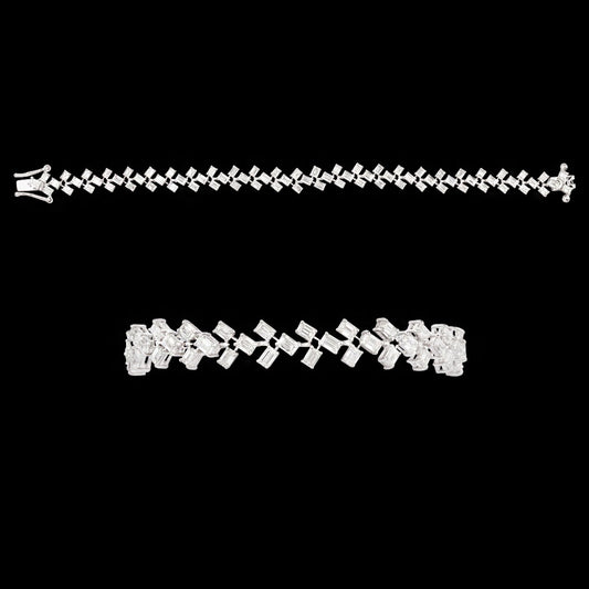 18K White Gold Diamond Bracelet - 6.09ct VVS-FG