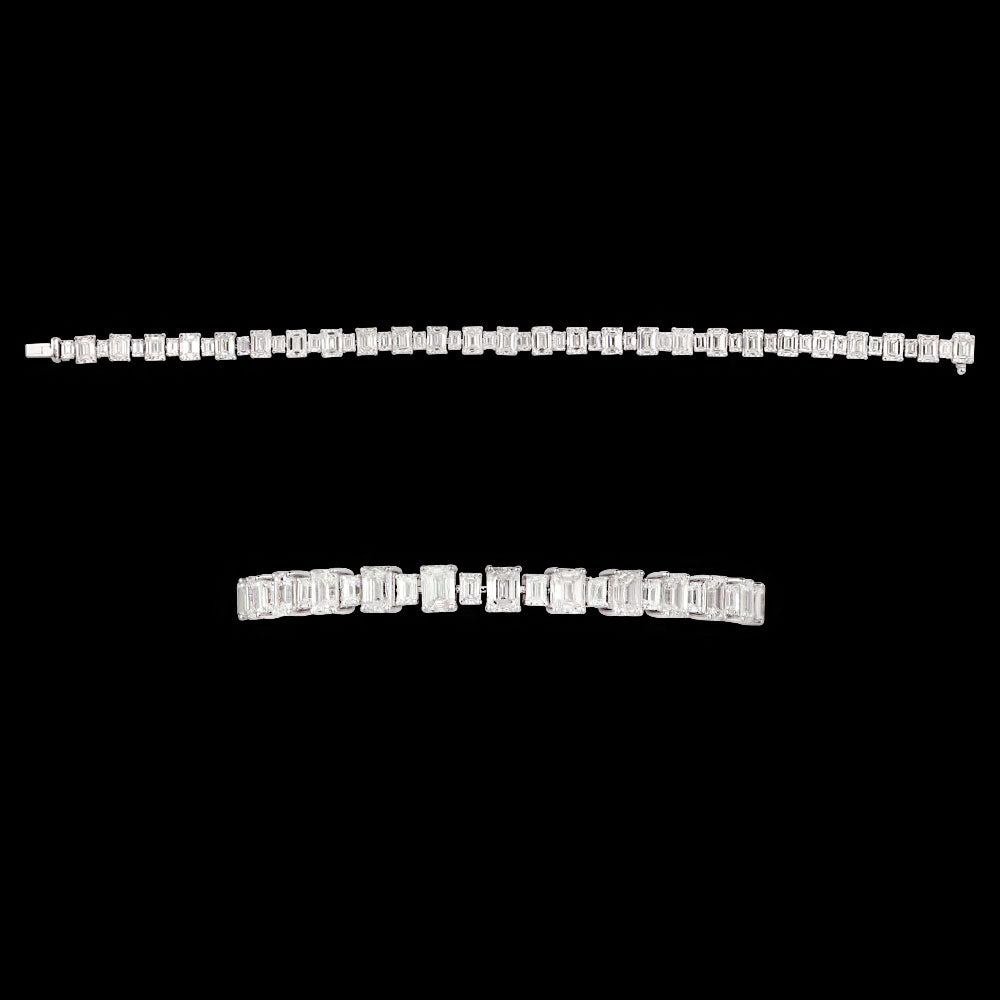 18K White Gold Diamond Bracelet - 12.85ct VVS-VS-H