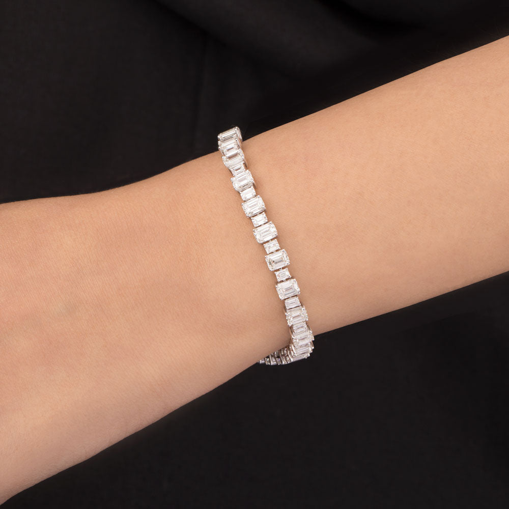 18K White Gold Diamond Bracelet - 12.85ct VVS-VS-H