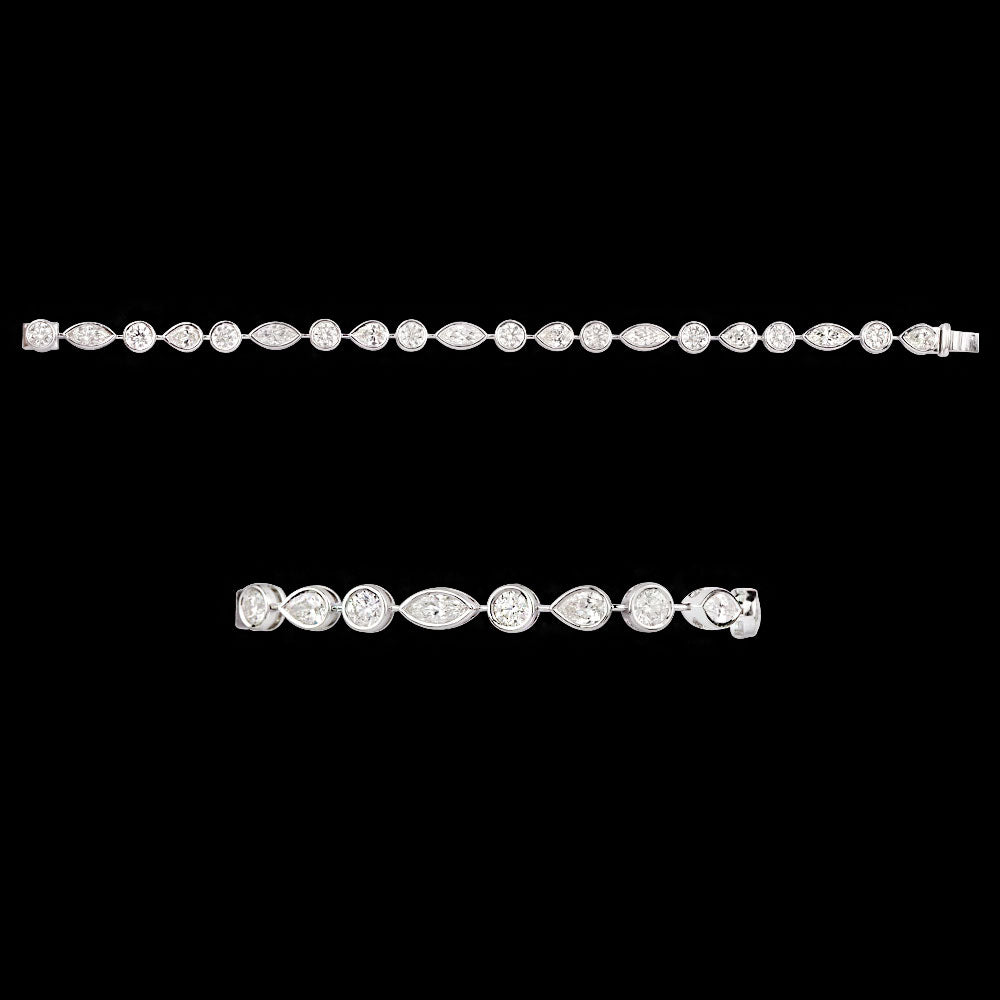 18K White Gold Diamond Bracelet - 6.129ct VVS-VS-HI