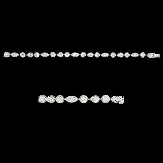 18K White Gold Diamond Bracelet - 6.129ct VVS-VS-HI