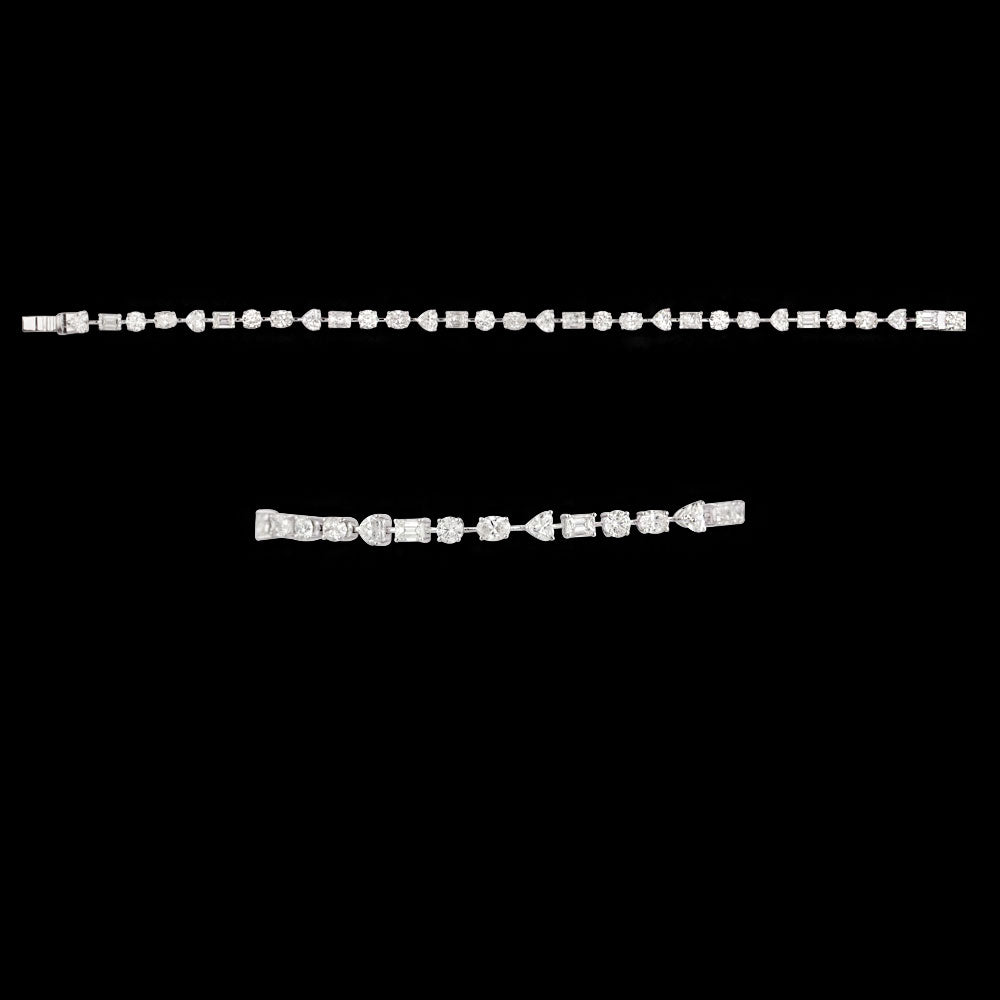 18K White Gold Diamond Bracelet - 8.593ct VS-SI-GH