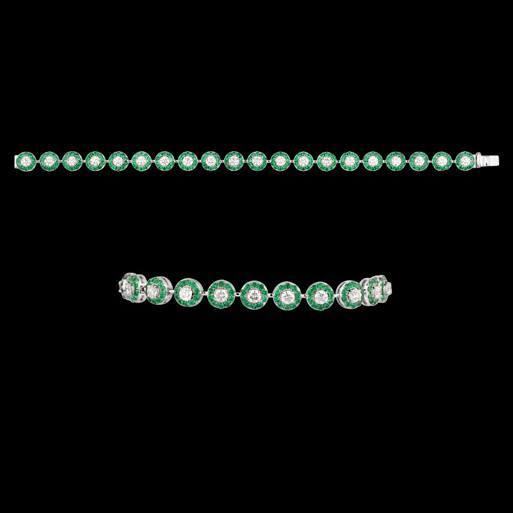 18K White Gold Diamond Bracelet - 2.953ct VS-SI-HI with Colour Stones