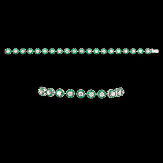 18K White Gold Diamond Bracelet - 2.953ct VS-SI-HI with Colour Stones