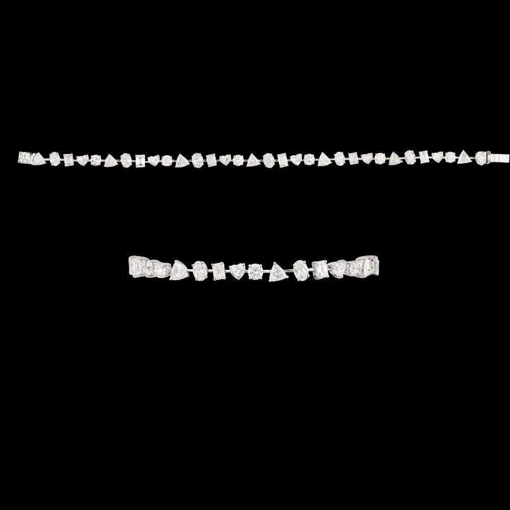 18K White Gold Diamond Bracelet - 6.351ct VS-SI-GH