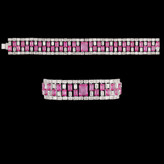18K White Gold Diamond Bracelet - 26.416ct VVS-VS-GH with Colour Stones