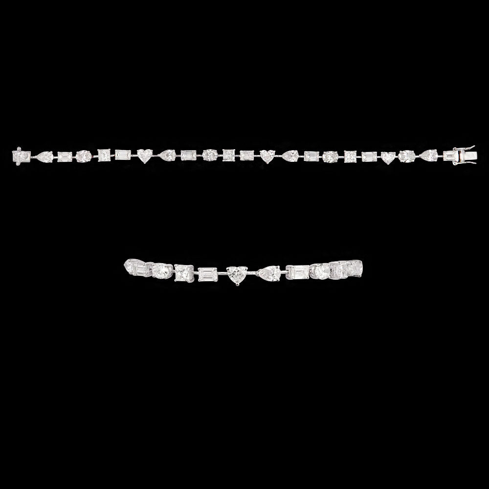 14K White Gold Diamond Bracelet - 10.864ct VVS-VS-H