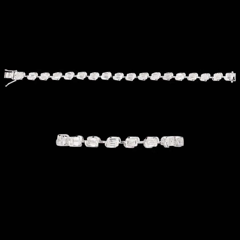 18K White Gold Diamond Bracelet - 12.975ct VVS-VS-GH