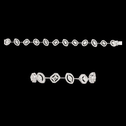 14K White Gold Diamond Bracelet - 6.07ct VVS-VS-HI