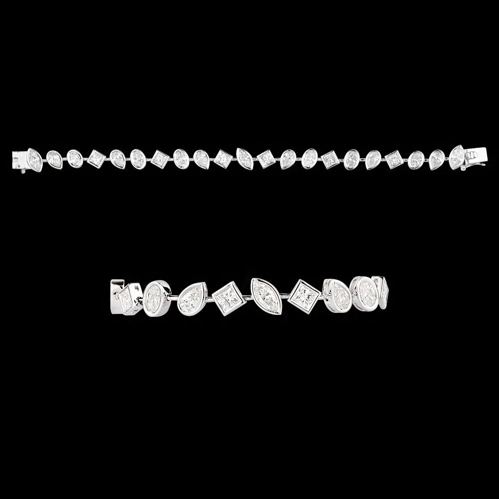 14K White Gold Diamond Bracelet - 6.56ct VS-SI-FG