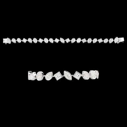 14K White Gold Diamond Bracelet - 6.56ct VS-SI-FG