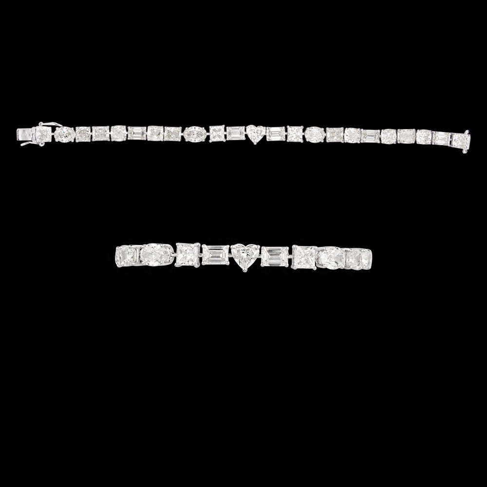 18K White Gold Diamond Bracelet - 23.311ct VS-SI-IJ