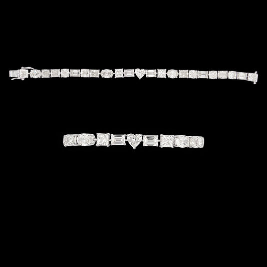 18K White Gold Diamond Bracelet - 23.311ct VS-SI-IJ