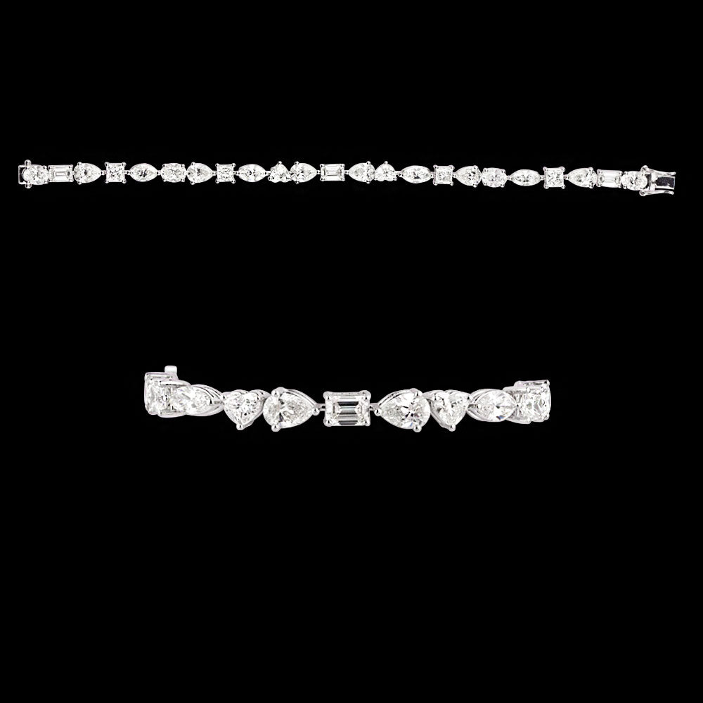 14K White Gold Diamond Bracelet - 10.617ct VS-SI-HI
