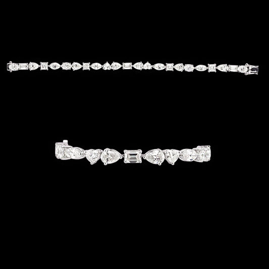 14K White Gold Diamond Bracelet - 10.617ct VS-SI-HI