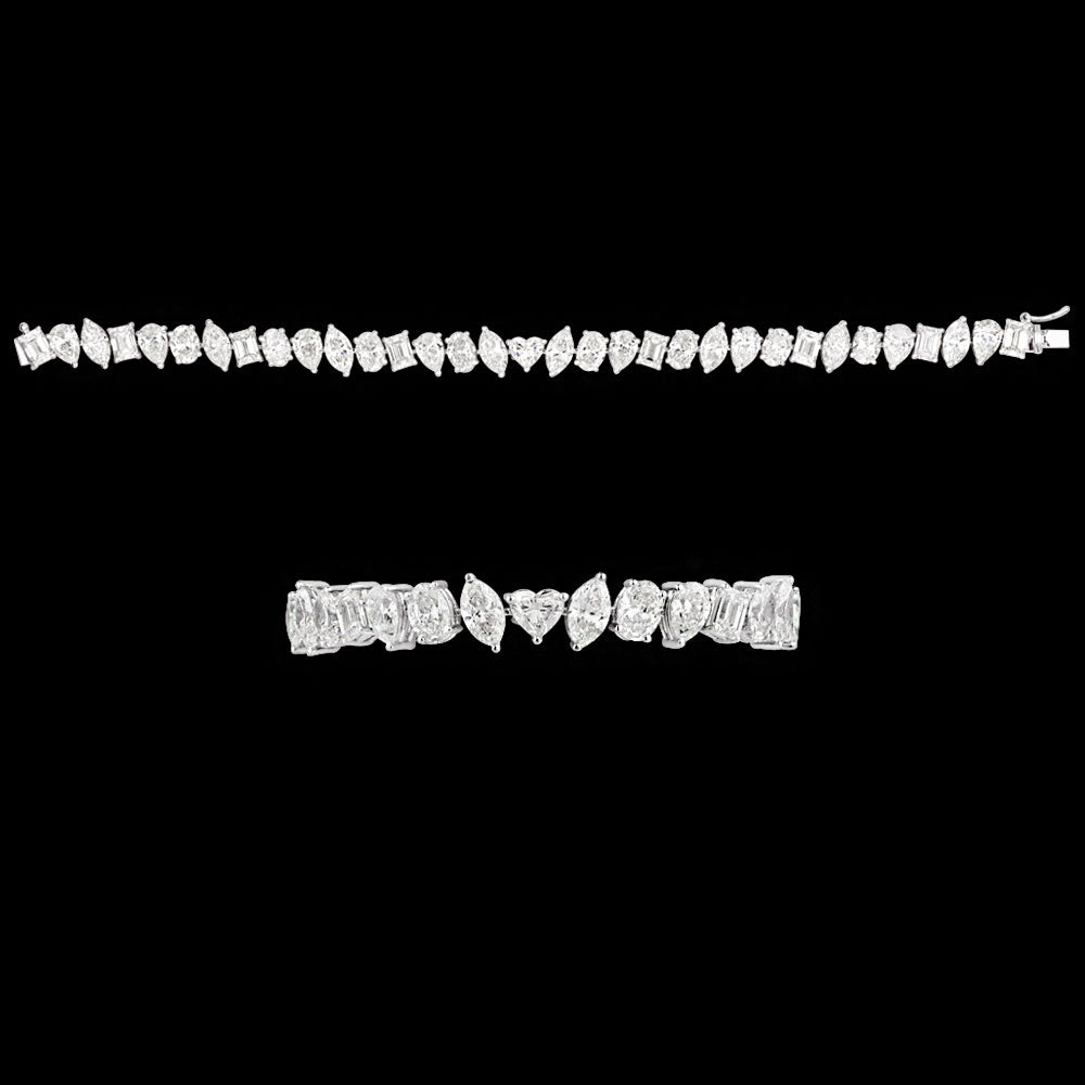 14K White Gold Diamond Bracelet - 16.823ct VS-SI-IJ