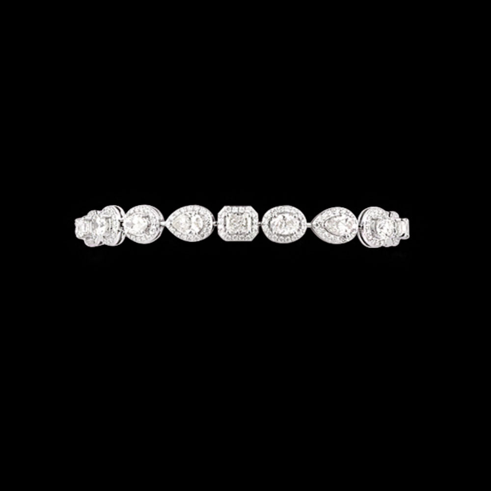 14K White Gold Diamond Bracelet - 8.572ct VVS-VS-HI