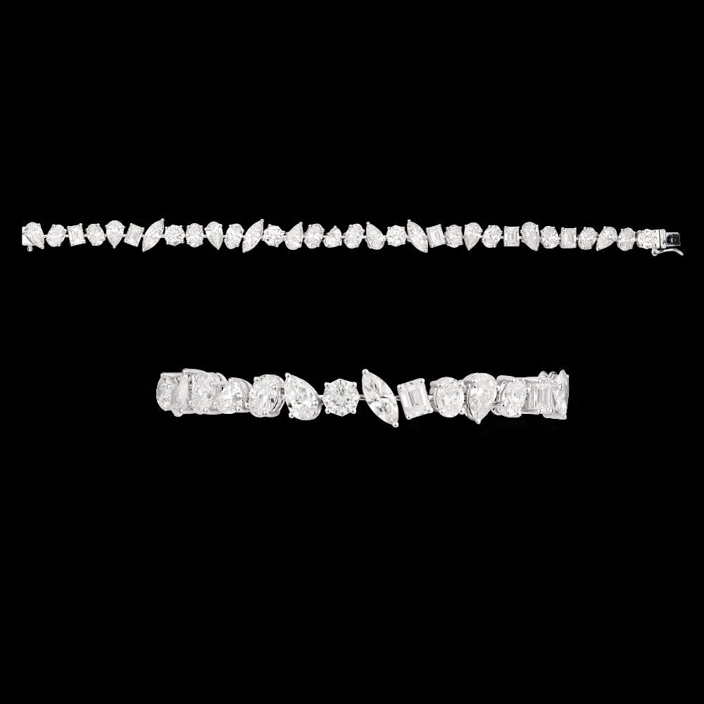 14K White Gold Diamond Bracelet - 16.325ct VS-SI-IJ