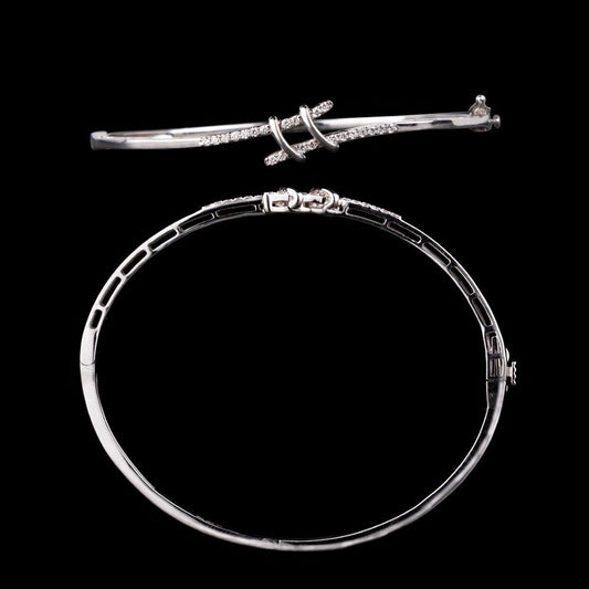 14K White Gold Diamond Kada - 0.24ct SI-GH