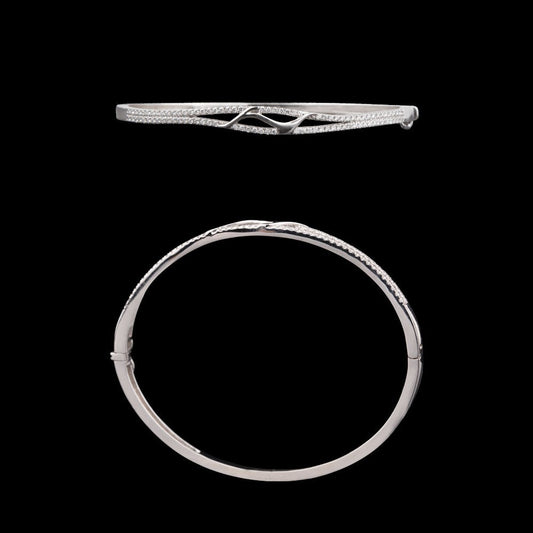 14K White Gold Diamond Kada - 0.66ct VS-GH