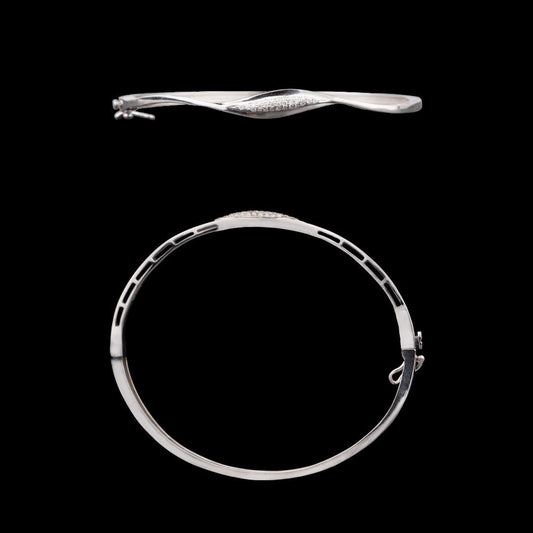 18K White Gold Diamond Kada - 0.12ct VS-GH
