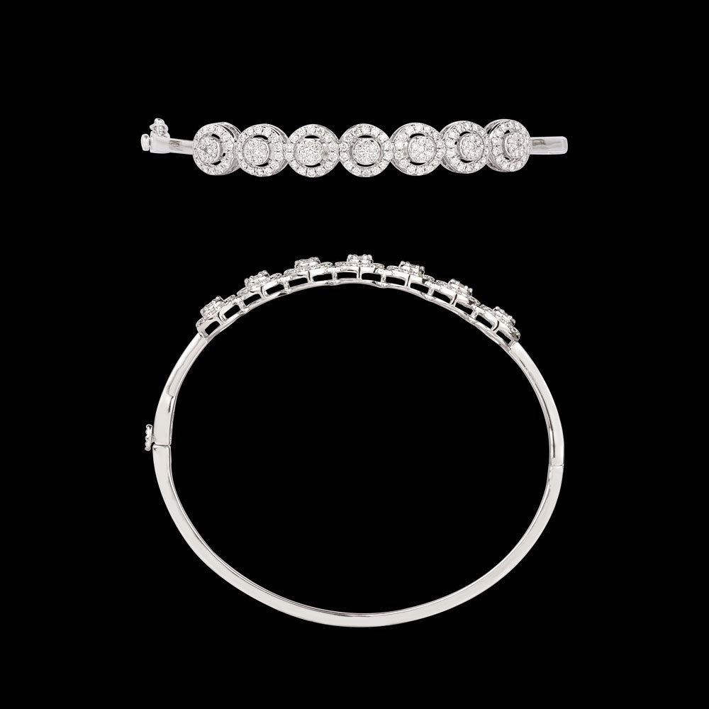14K White Gold Diamond Kada - 1.1ct VVS-VS-HI