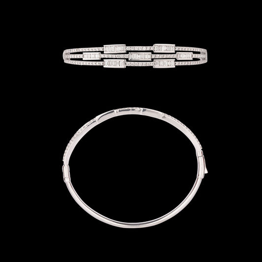 14K White Gold Diamond Kada - 2.802ct VS-SI-HIJ